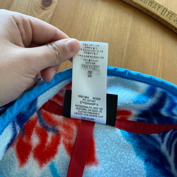 RARE Patagonia Synchilla Snap-T Manoa Floral Hawaiian Fleece Pullover S Blue. - Picture 7 of 7